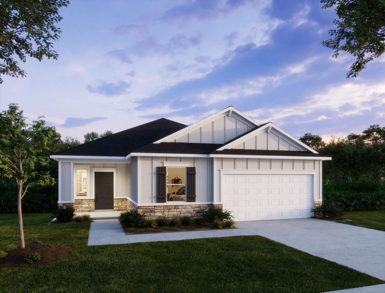 Representative exterior photo of a completed home built from the Ashton by Maronda Homes in Seminole Bend, Pensacola, FL (Image 2).