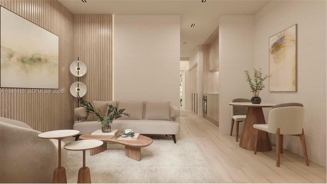 Furnished interior view inside a new home in , Miami Beach (Image 16).