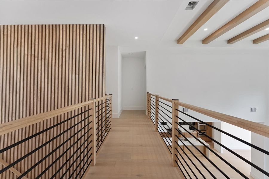 Bridge over the entryway and Family Room. Bridge over the entryway and Family Room.