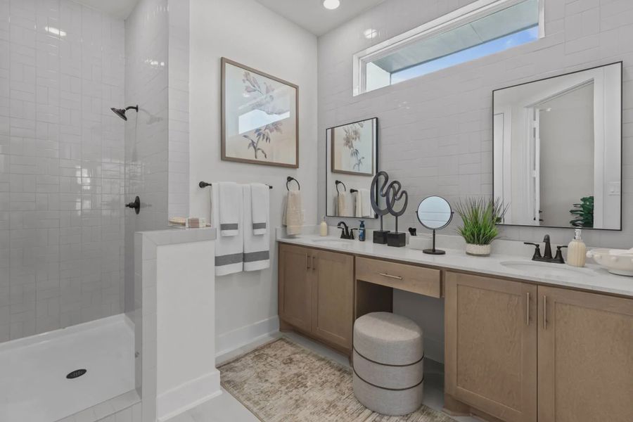 Furnished interior view inside a new home in Centero at Stone Oak, San Antonio (Image 4).