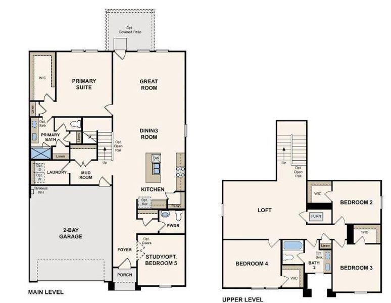 2D floor plan layout of this home in Russell Ranch, Bay City, TX (Image 3).