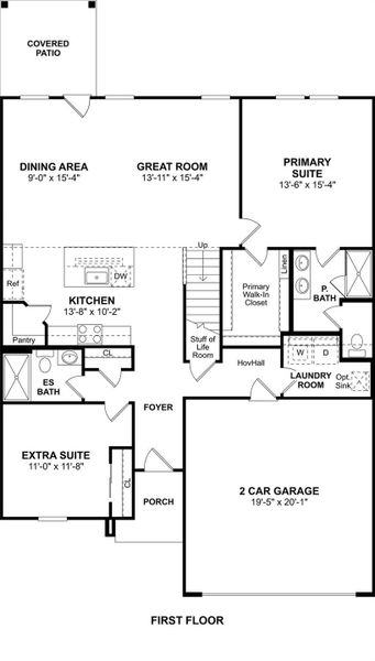The Sweet Pea floor plan by K. Hovnanian Homes. 1st floor shown. *Prices, plans, dimensions, features, specifications, materials, and availability of homes or communities are subject to change without notice or obligation.
