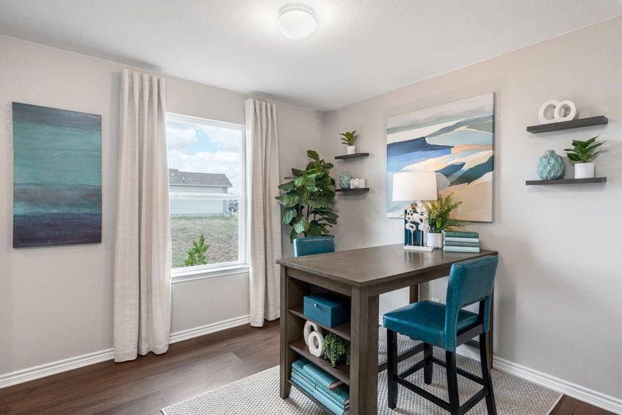 Representative furnished interior of a home built from the 1605 Modeled by KB Home in Medina Crossing, Von Ormy (Image 9).