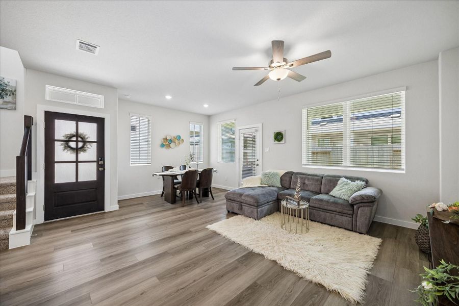 Furnished interior view inside a new home in Dunvale Village - Townhome Collection, Houston (Image 11).