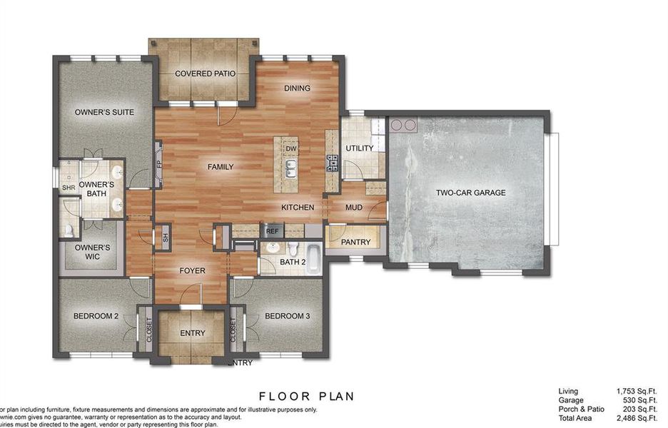 2D floor plan layout of this home in Zion Valley, Poolville, TX (Image 2). 2D floor plan layout of this home in Zion Valley, Poolville, TX (Image 2).