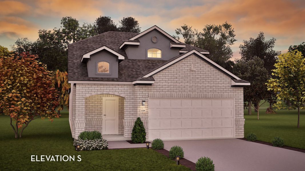 Representative exterior photo of a completed home built from the Mesquite by CastleRock Communities in Arboretum Estates, Terrell, TX (Image 24).