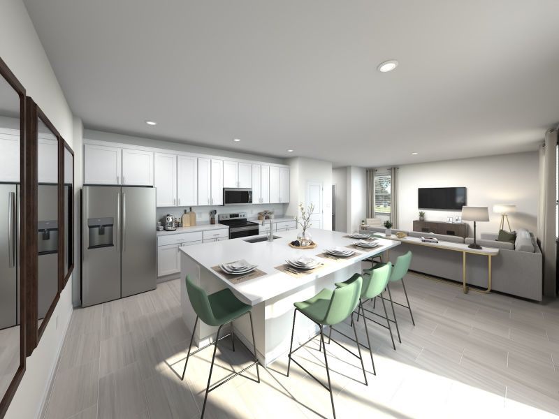 Great room in the Braylan floorplan
