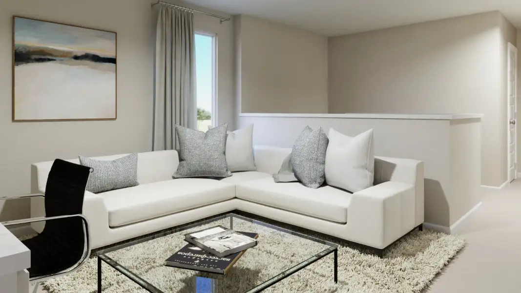Representative furnished interior of a home built from the The Emerald by Legend Homes in River's Edge, Conroe (Image 16).