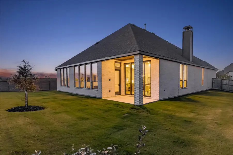 Generously sized premium lot and covered patio..