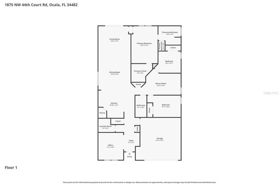 2D floor plan layout of this home in Heath Preserve, Ocala, FL (Image 5).