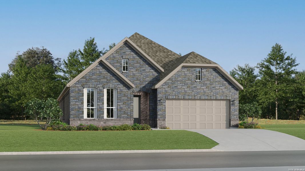 Front exterior of a new home in Navarro Ranch, Seguin, TX, highlighting curb appeal (Image 21).