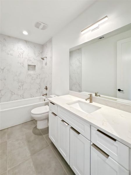 Bathroom with shower / bath combination, and vanity Bathroom with shower / bath combination, and vanity