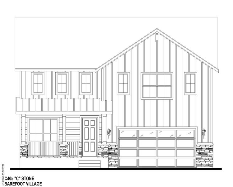 Plan C405 BV Elevation C w/ Stone Plan C405 BV Elevation C w/ Stone