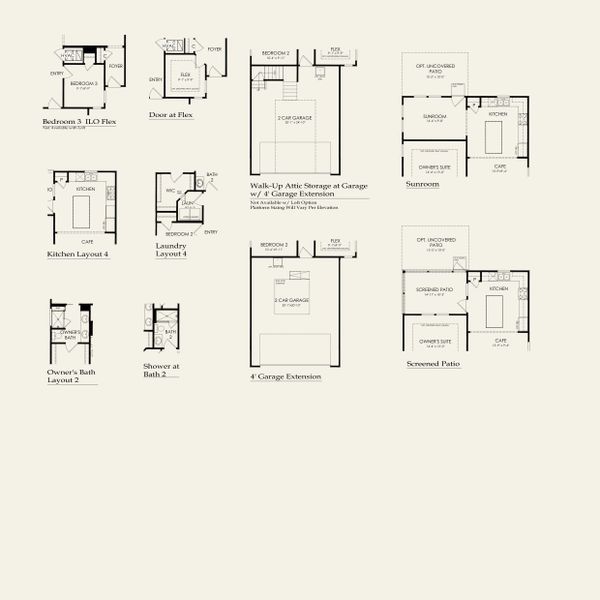 2D floor plan layout for the Compass by Del Webb in Del Webb Carolina Ridge, Midland, NC (Image 4).