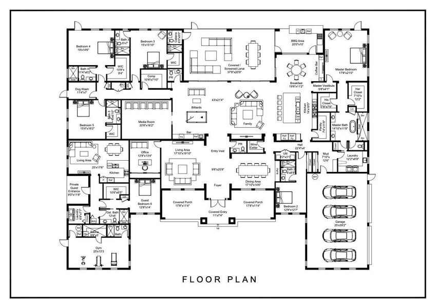 2D floor plan layout of this home in , Jupiter, FL (Image 4).