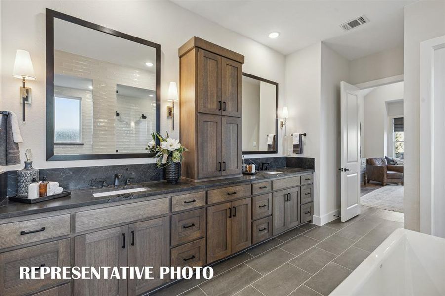 Plenty of space for two in this over the top owner's bath!  REPRESENTATIVE PHOTO