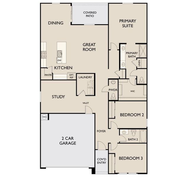 2D floor plan layout for the Larkspur by Ashton Woods in Visara, Surprise, AZ (Image 4).