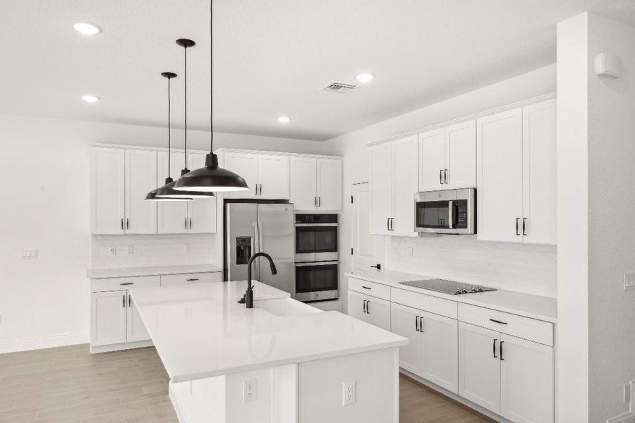 Kitchen, Dining Area & Great Room