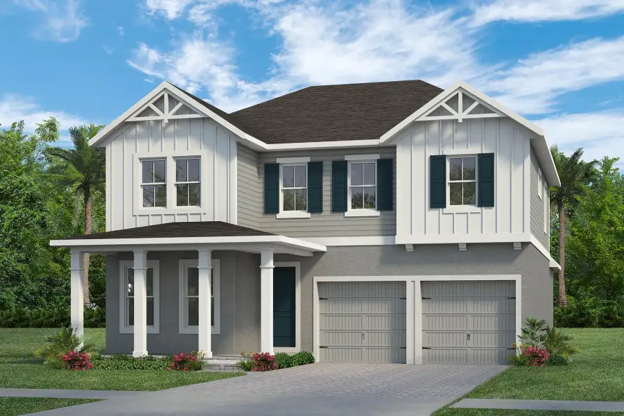 Representative exterior photo of a completed home built from the Faulkner by Rockwell Homes in Northlake At Ovation, Winter Garden, FL (Image 2).