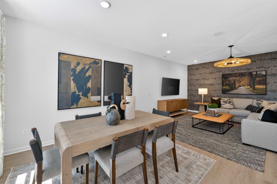 Furnished interior in a model home at Amplitude in Charlotte (Image 4).