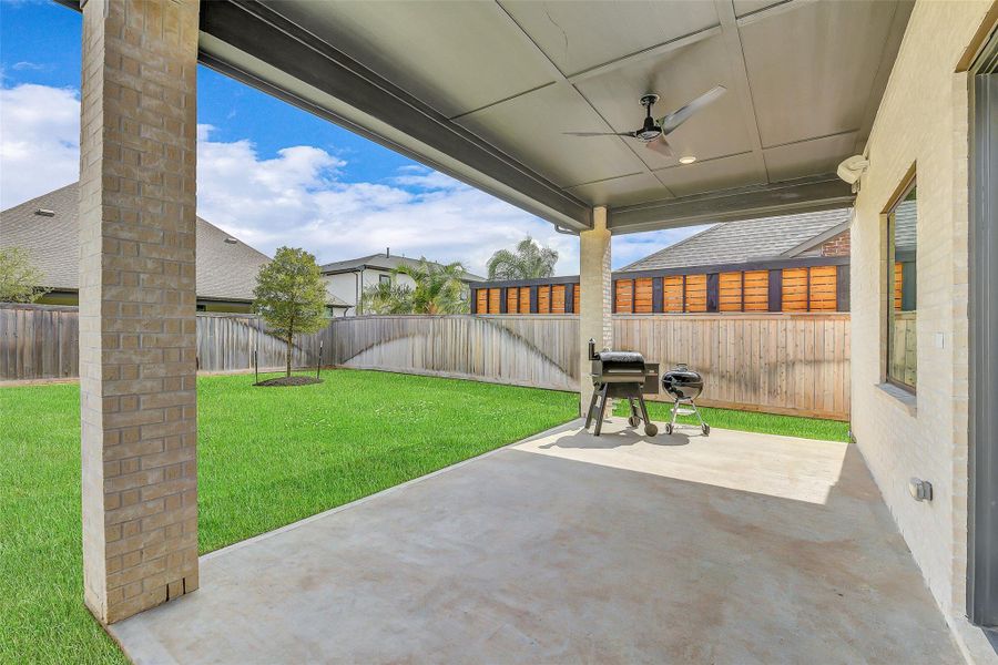 Exterior details and patio area of a home in Bridgeland 45', 50', 70', Cypress (Image 24). Exterior details and patio area of a home in Bridgeland 45', 50', 70', Cypress (Image 24).