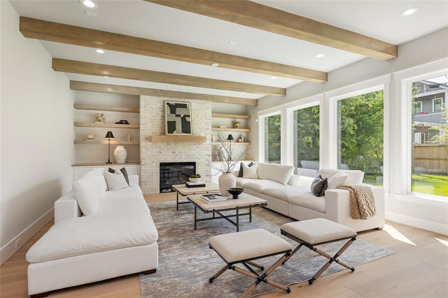 Family Room in previous construction by the builder