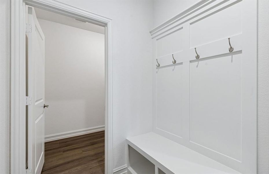Mud room off of garage entry