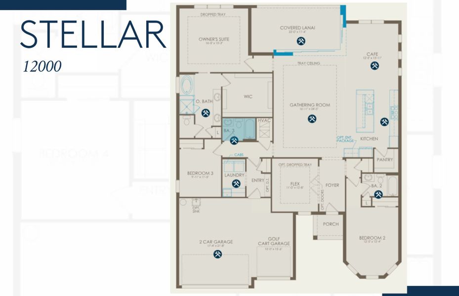 2D floor plan layout of this home in Highpointe, Stuart, FL (Image 2). 2D floor plan layout of this home in Highpointe, Stuart, FL (Image 2).