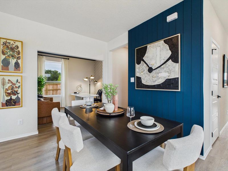 Furnished interior view inside a new home in Meadows at Oak Creek, San Antonio (Image 2).