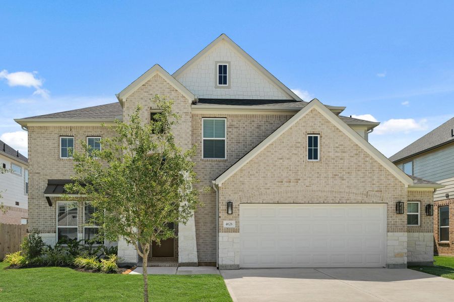 Front exterior of a new home in Briarwood Crossing, Rosenberg, TX, highlighting curb appeal (Image 24).