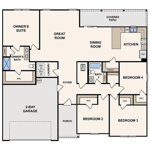 2D floor plan layout of this home in Southfield, Bonaire, GA (Image 2). 2D floor plan layout of this home in Southfield, Bonaire, GA (Image 2).