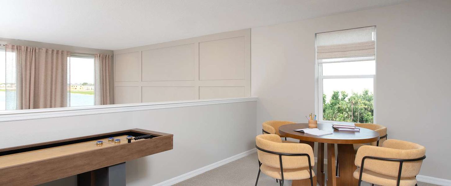 Representative furnished interior of a home built from the Duval by Ashton Woods in Lake Cawood Cove, Windermere (Image 10).