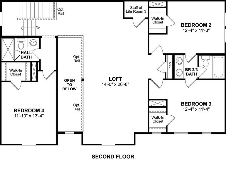 2D floor plan layout of this home in Timberbrook, Justin, TX (Image 4).