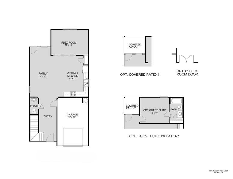 2D floor plan layout of this home in Townsend Reserve, Splendora, TX (Image 4).