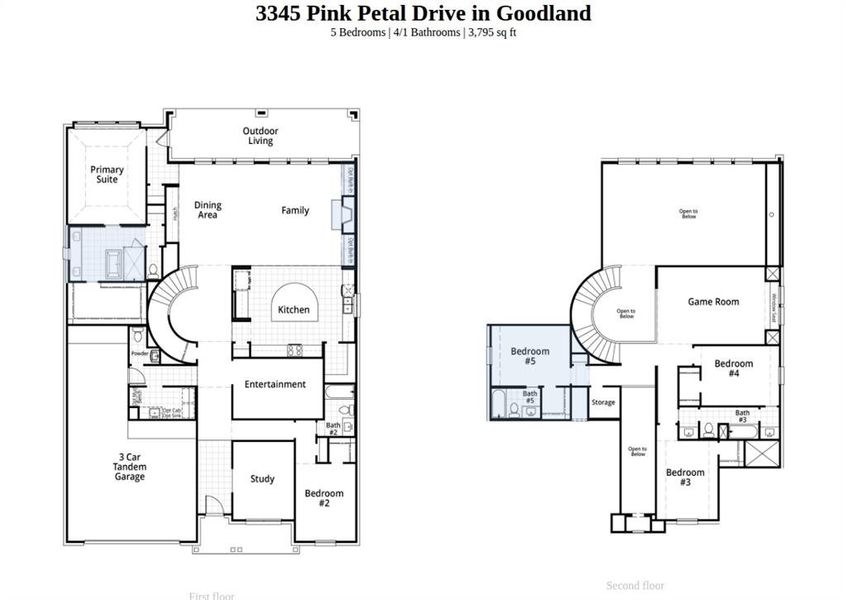 2D floor plan layout of this home in Goodland, Midlothian, TX (Image 3).