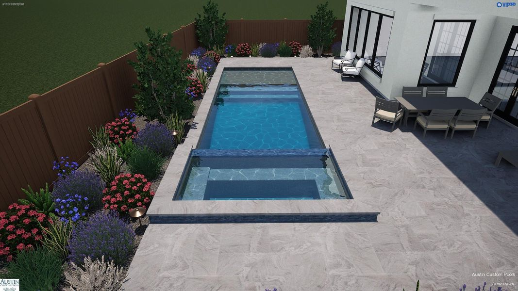 Pool rendition of possible pool you could have (Pool not included in the list price.)