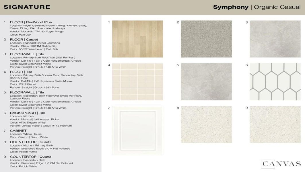 Design Selections. Home is under construction, selections subject to change.