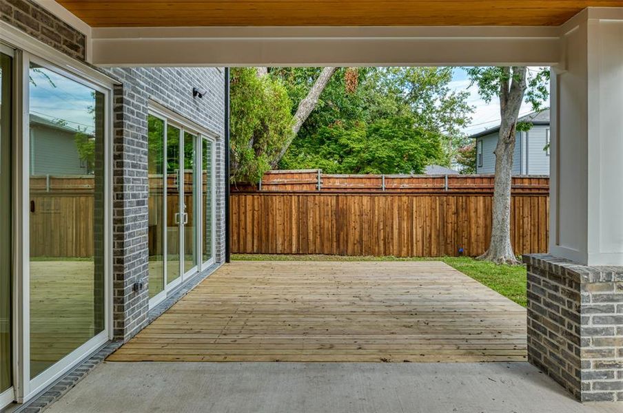 View of wooden deck