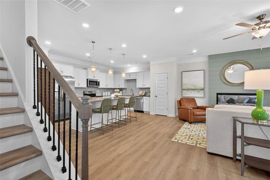 Furnished interior view inside a new home in Townes At The Stiles, Cartersville (Image 4).