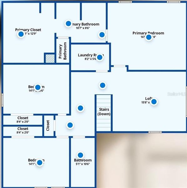 2D floor plan layout of this home in The Reserve at Twin Lakes, St. Cloud, FL (Image 3).