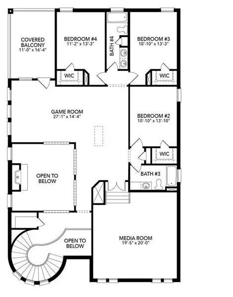 2D floor plan layout of this home in Timberbrook, Justin, TX (Image 3).