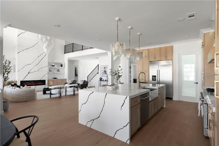 Furnished interior view inside a new home in , Suwanee (Image 76).