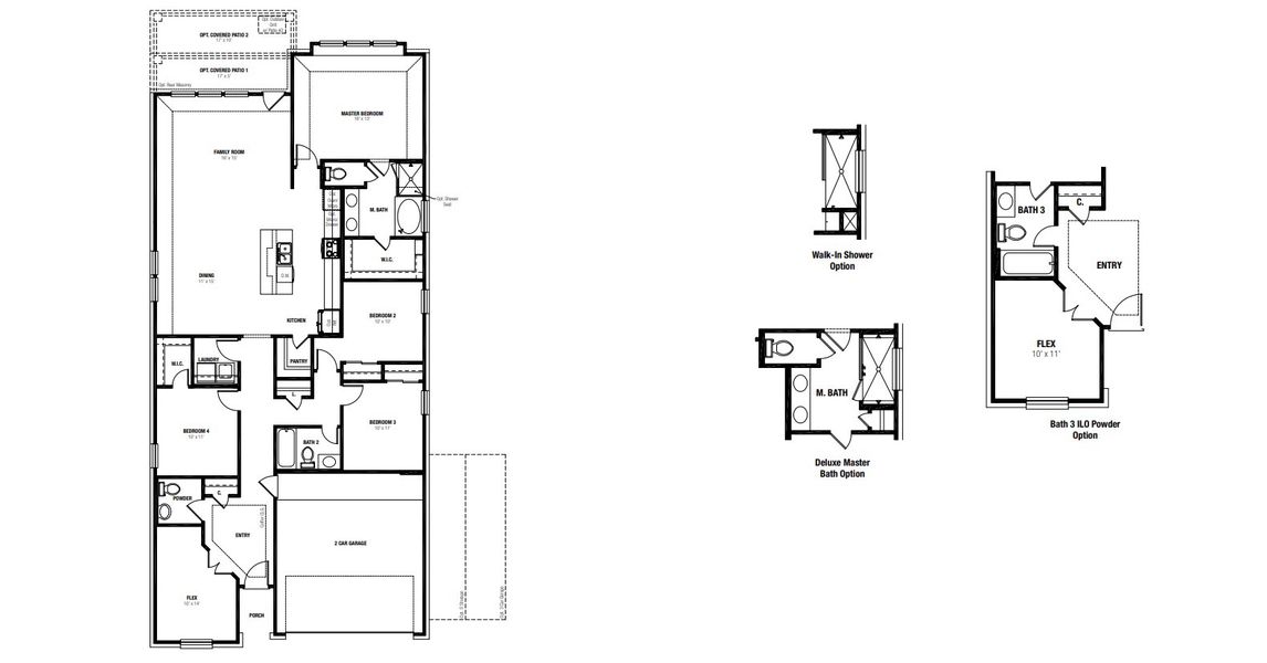 2D floor plan layout for the Upton by Scott Felder Homes in Windsong, Boerne, TX (Image 4).