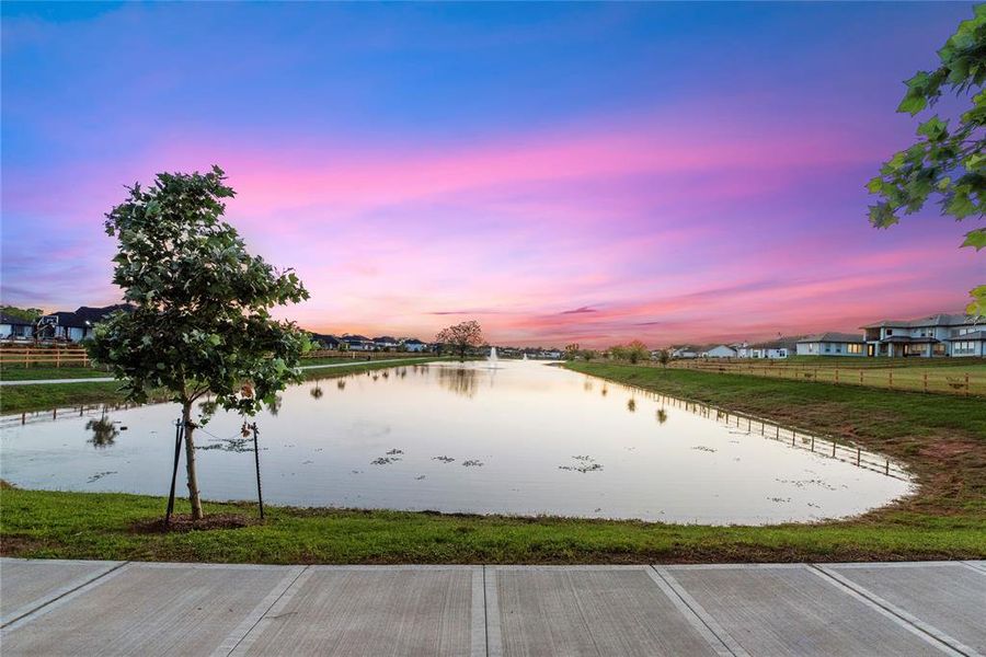 Backs to the lake and walking paths.