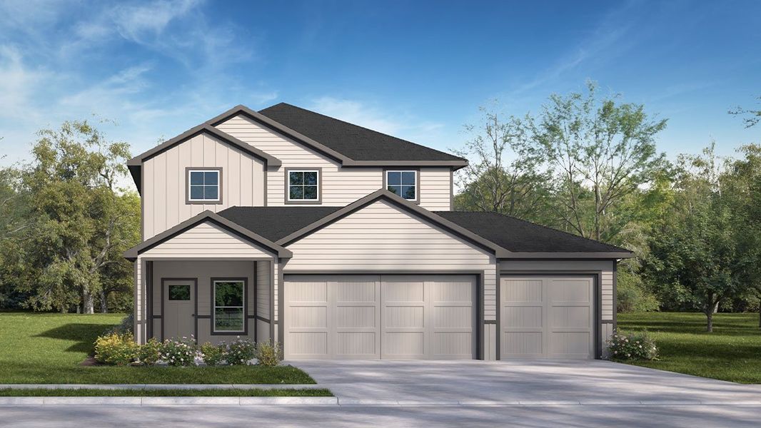 Representative exterior photo of a completed home built from the The Nicole by D.R. Horton in Paramount, Kyle, TX (Image 28). Representative exterior photo of a completed home built from the The Nicole by D.R. Horton in Paramount, Kyle, TX (Image 28).