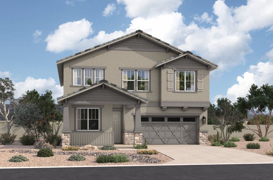 Representative exterior photo of a completed home built from the Plan by Beazer Homes in Highpointe at Northpointe, Peoria, AZ (Image 28).