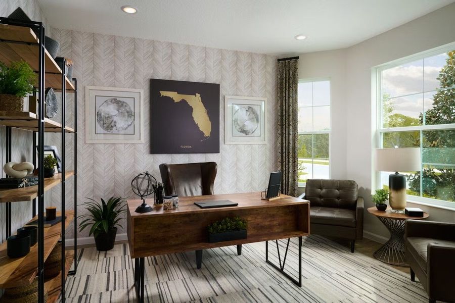 Representative furnished interior of a home built from the Hampton II by Park Square Residential in The Sanctuary at Seaire, Parrish (Image 7).