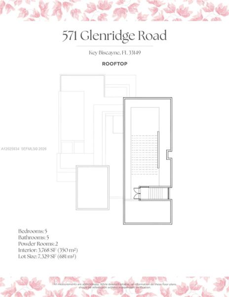 2D floor plan layout of this home in , Key Biscayne, FL (Image 5).