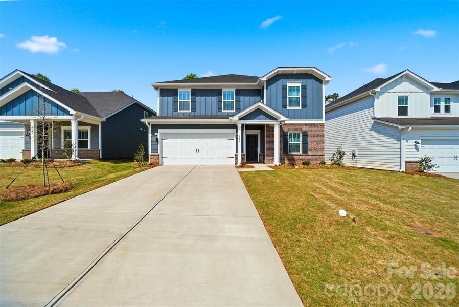 Front exterior of a new home in Buffalo Ridge, Newton, NC, highlighting curb appeal (Image 28).