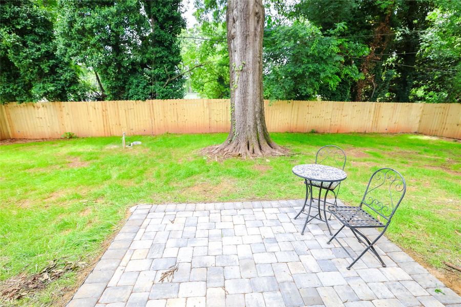 Backyard stone patio Backyard stone patio